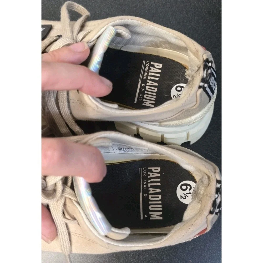 Palladium‎ Womens Revolt Lo Tx String Beige Fashion Sneaker 6.5 Platform Core